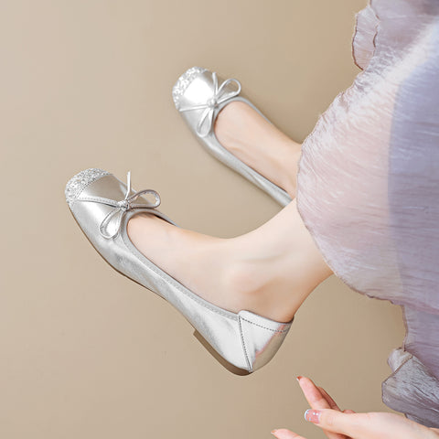 Women's Soft-soled Low-cut Bow-tie Flat Shoes