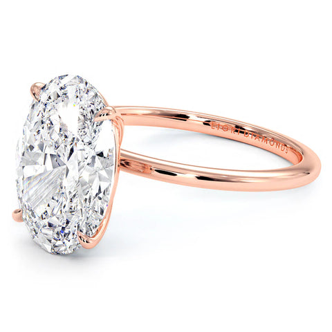 5 Carat Oval Cut Petite Wire Basket Solitaire